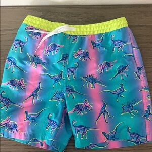 Chubbies Kids Dinosaur Print Shorts - Blue and Pink